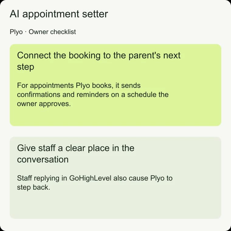 AI appointment setter: Give staff a clear place in the conversation