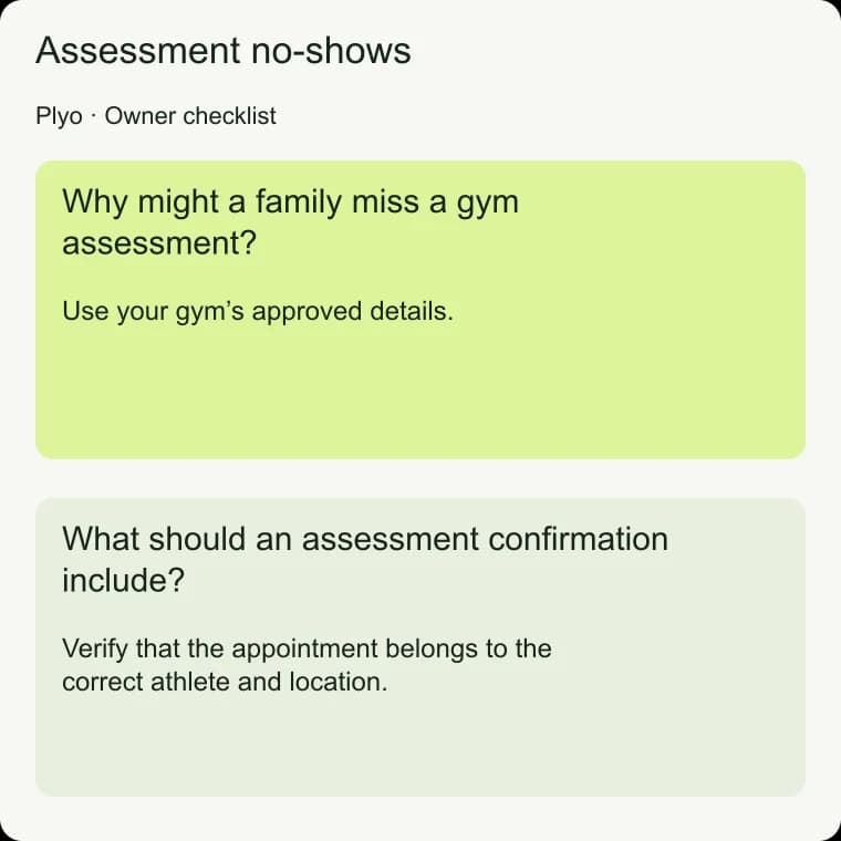 Assessment no-shows: What should an assessment confirmation include?