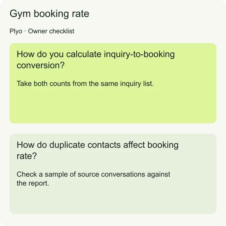 Gym booking rate: How do duplicate contacts affect booking rate?