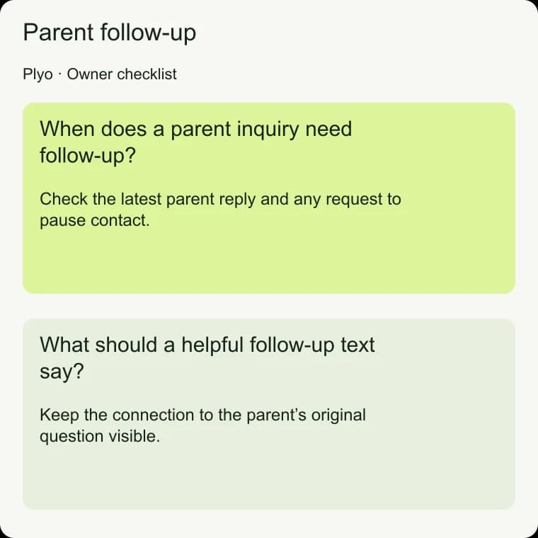 Parent follow-up: What should a helpful follow-up text say?